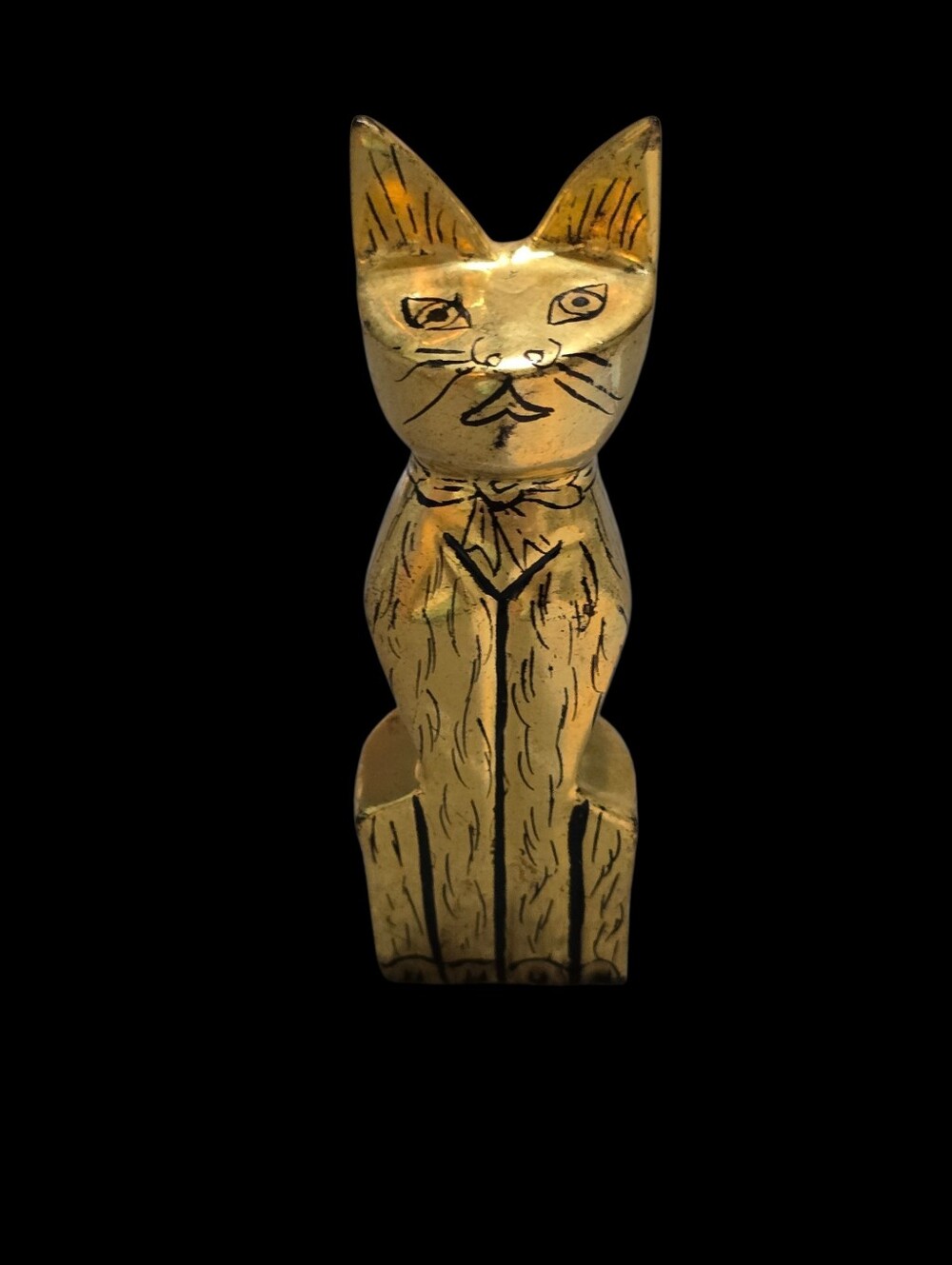Vintage | Lightweight Gold Tone Cat Decor